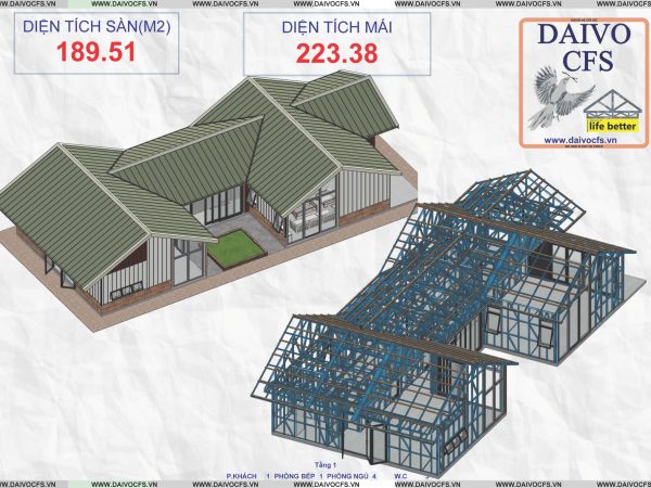 Nhà lắp ghép thép nhẹ G550 cold formed steel Viet Nam